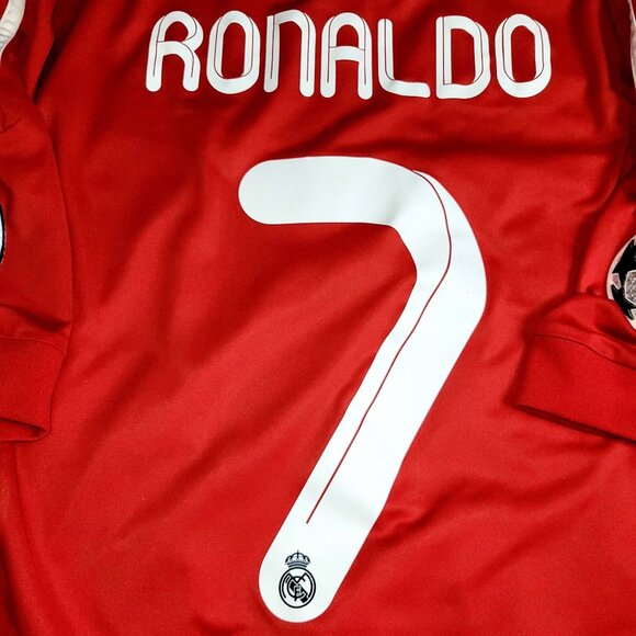 Cristiano Ronaldo Real Madrid UEFA 2011 2012 Third Soccer Jersey Shirt L - Picture 4 of 10